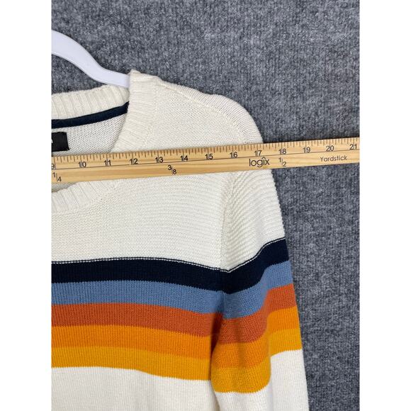 Urban Pipeline Sweater Women's Medium Cream Multi Color Strips Long Sleeve - Picture 8 of 15